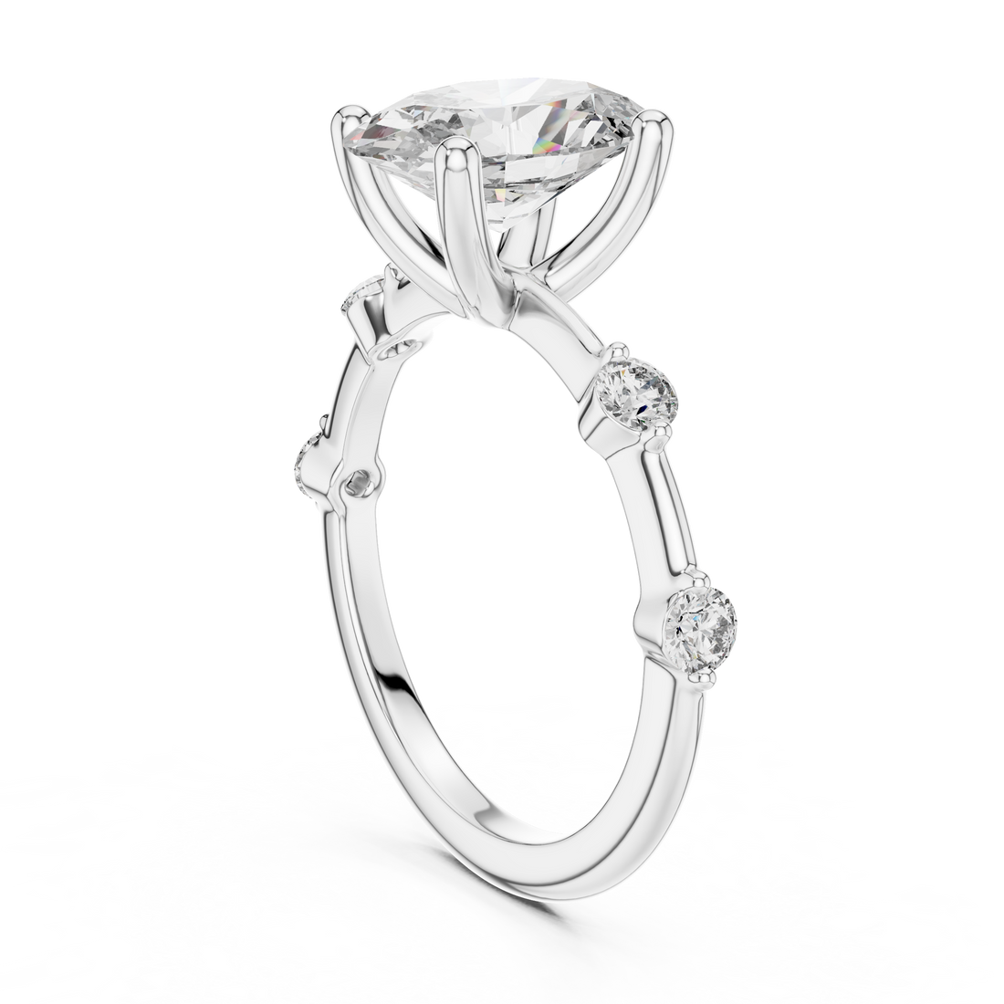 DDLR-056 - Solitaire Oval Ring - White Gold