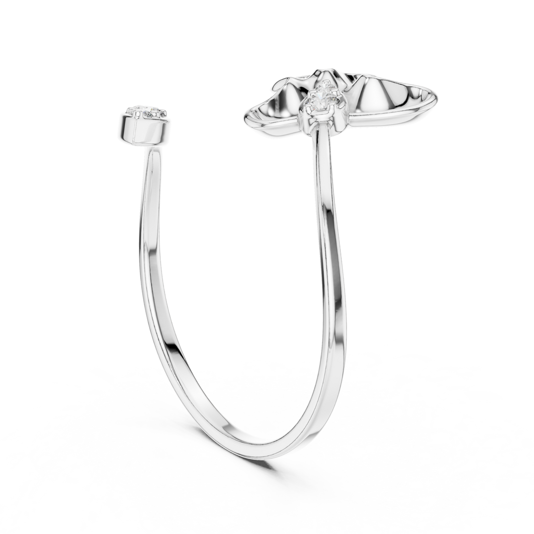 1 (225) - Fashion Round Ring - White Gold