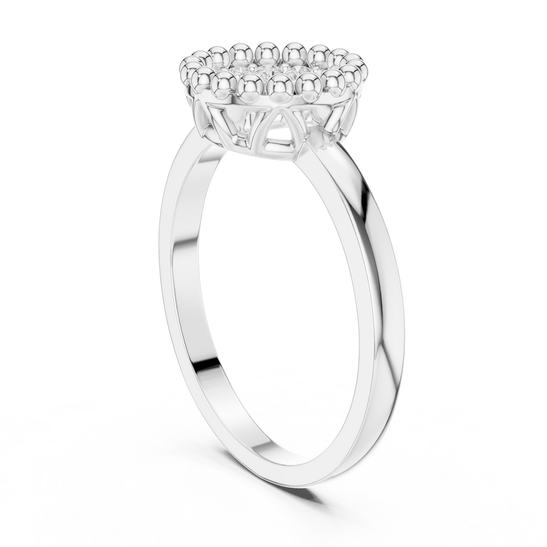 DDLR-585 - Fashion Round Ring - White Gold