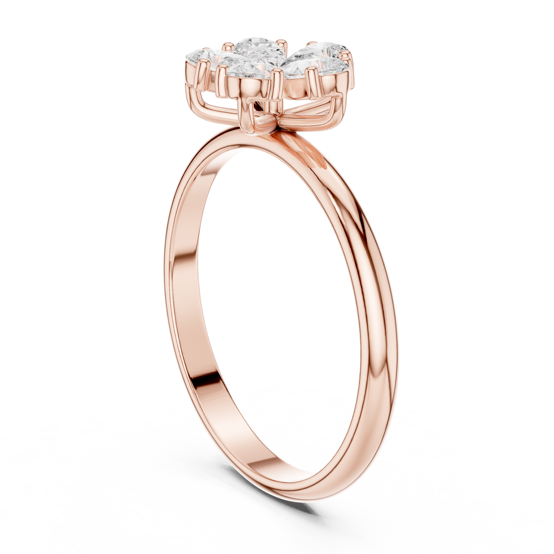 HLR-92 - Fashion Pear Ring - White Gold