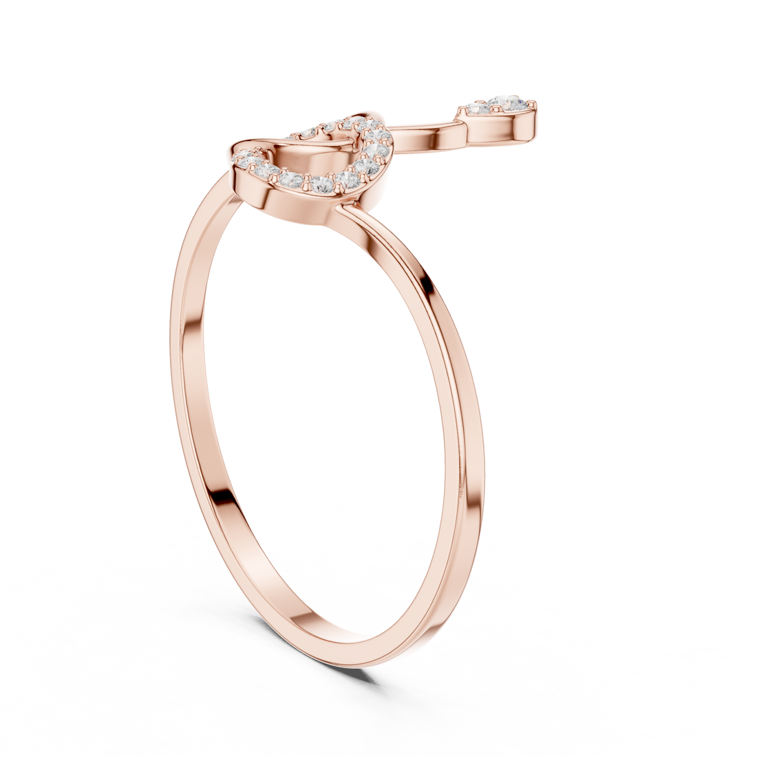 1 (114) - Fashion Round Ring - White Gold