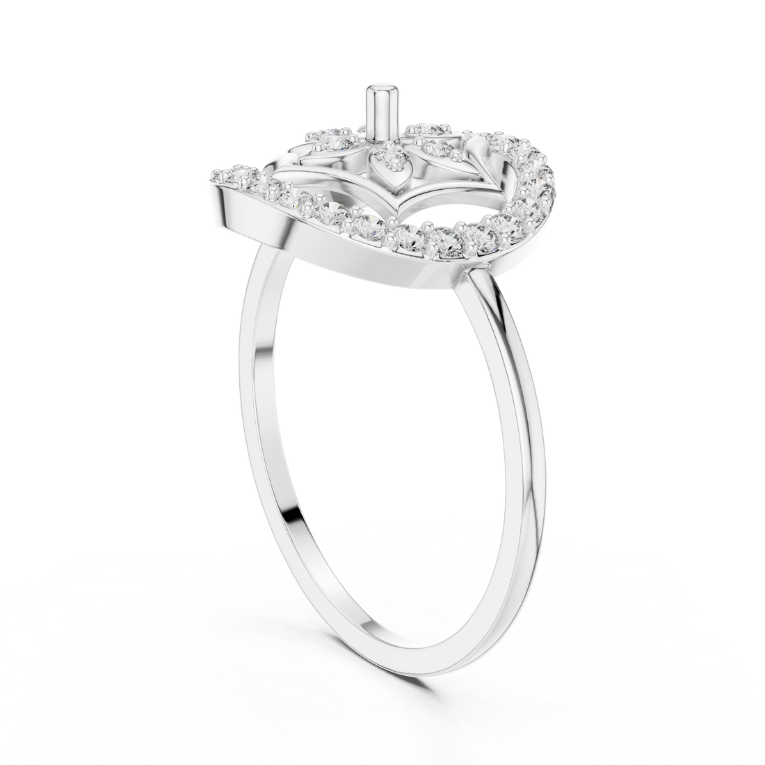 DR-6155 - Fashion None Ring - White Gold