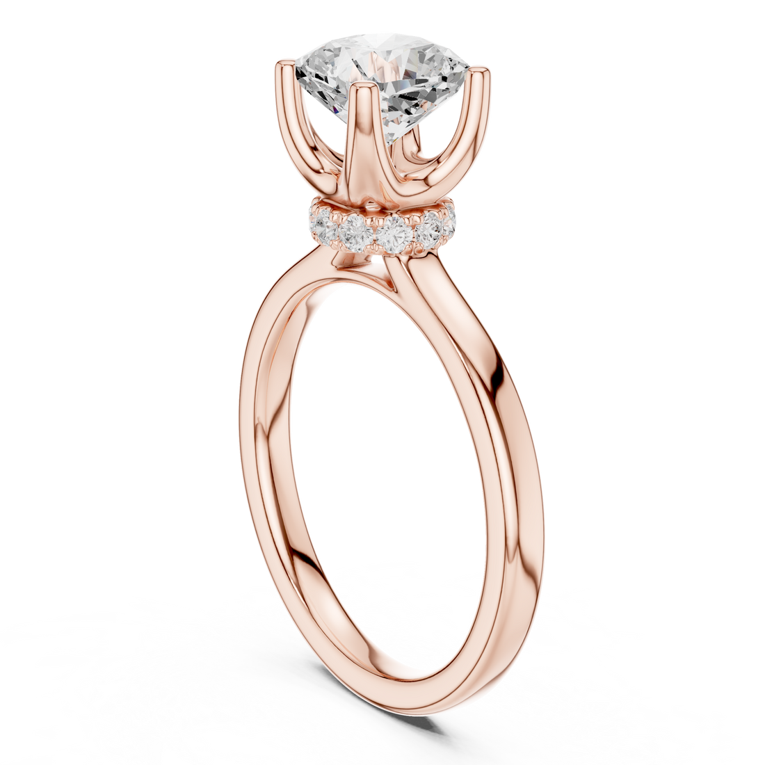 DDLR-176 -CU - Solitaire Cushion Ring - White Gold