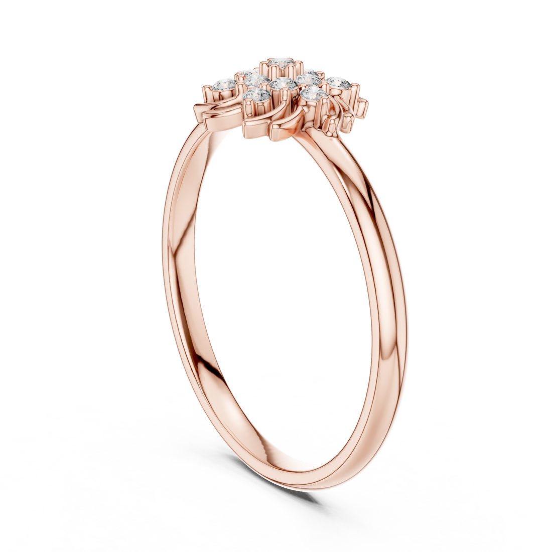 1 (422) - Fashion Round Ring - White Gold