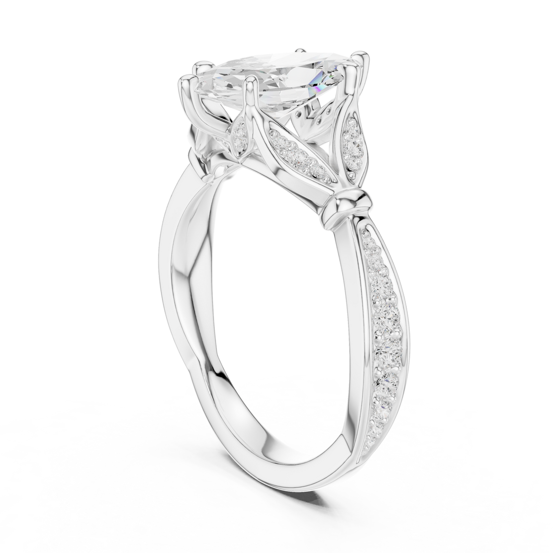DDLR-257 - MQ - Solitaire Marquise Ring - White Gold