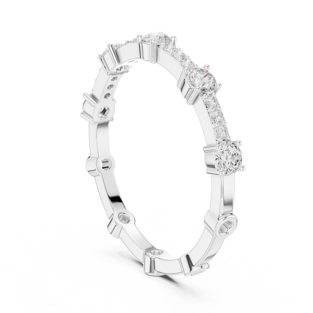 SBWR(69) - Fashion Round Ring - White Gold