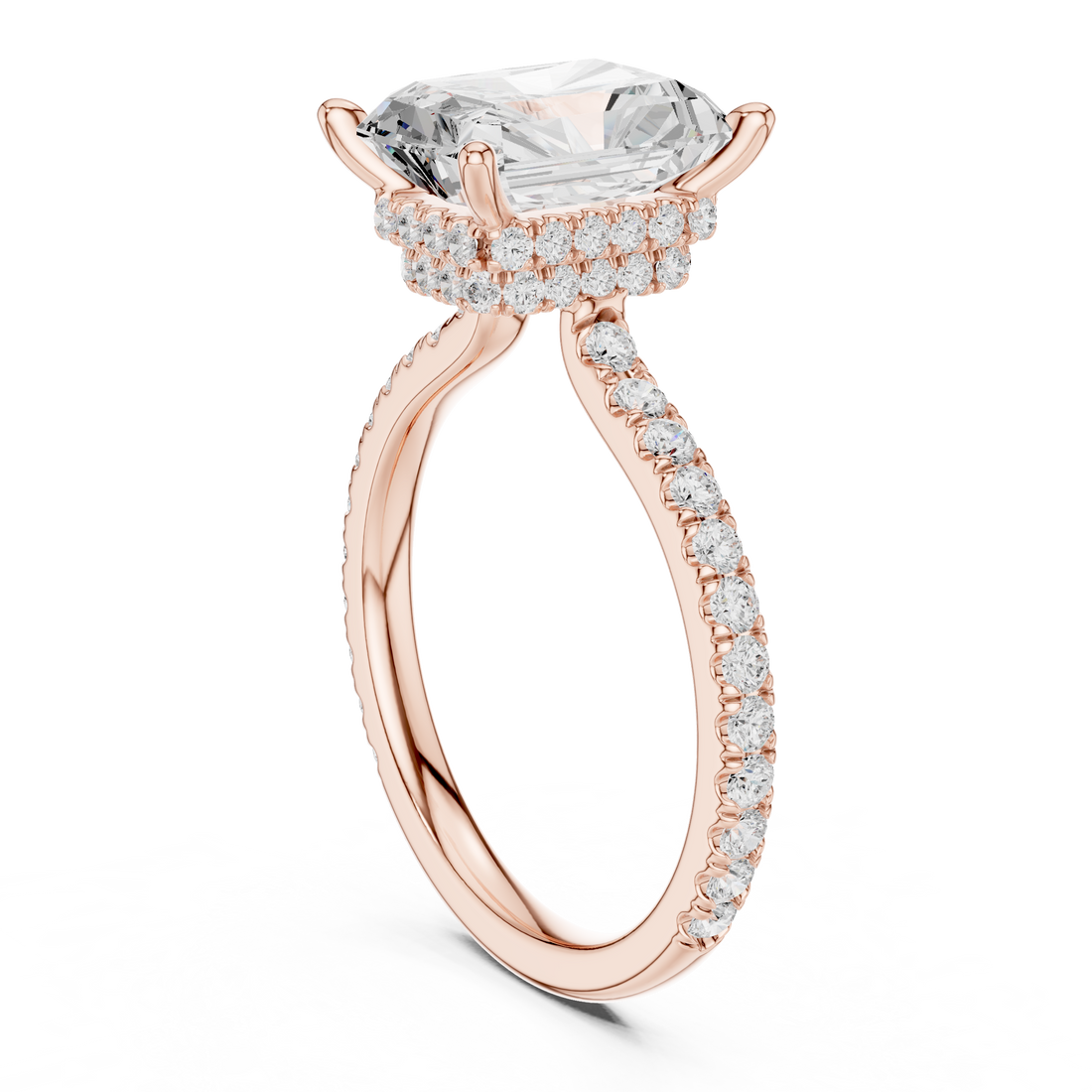 DDLR-171-RA - Halo Radiant Ring - White Gold