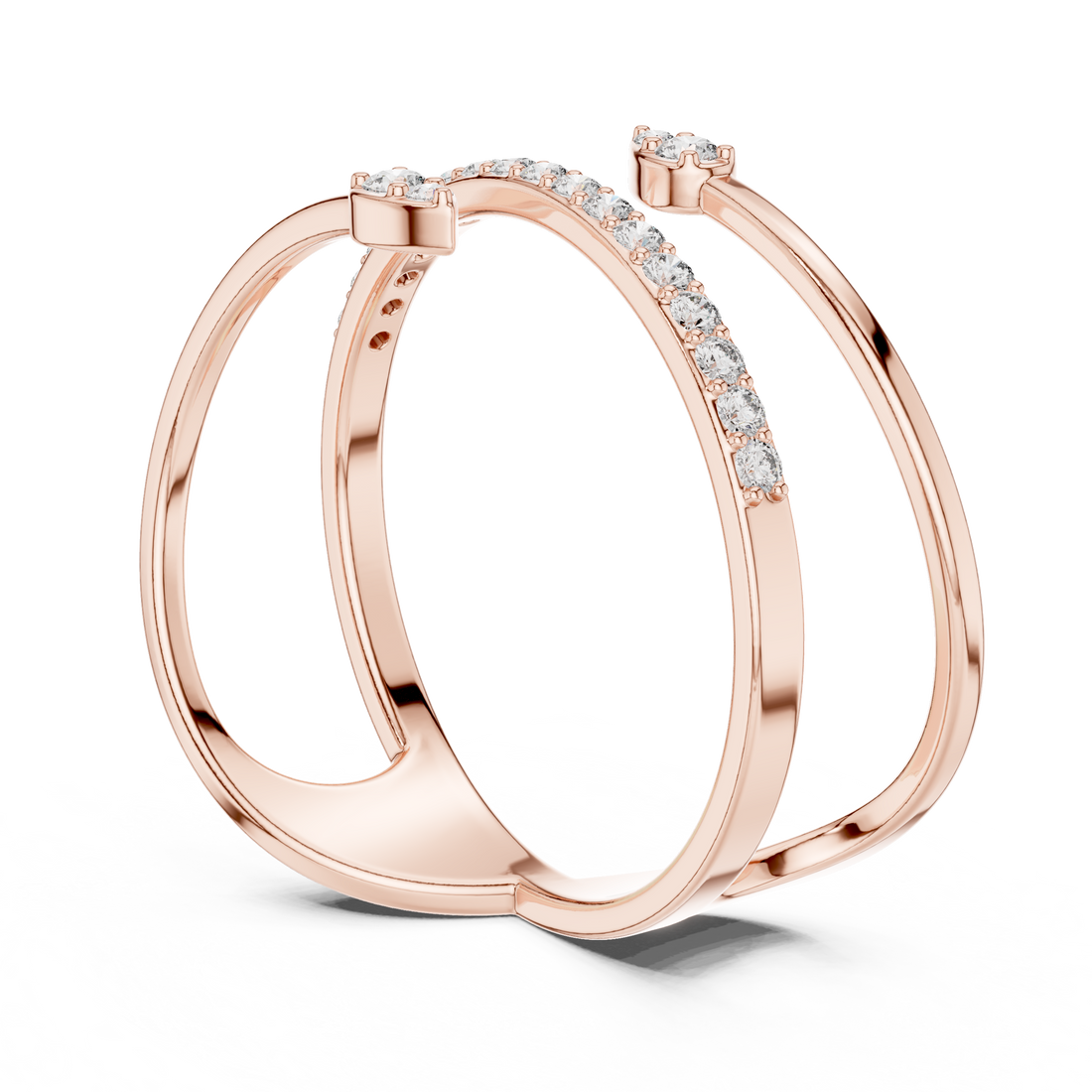 1 (236) - Bypass Round Ring - White Gold