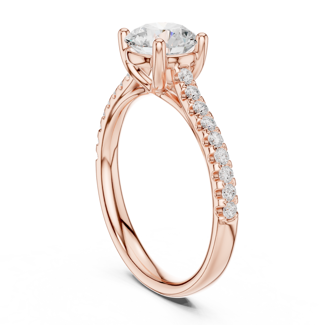 DDLR-634 - Solitaire Round Ring - White Gold