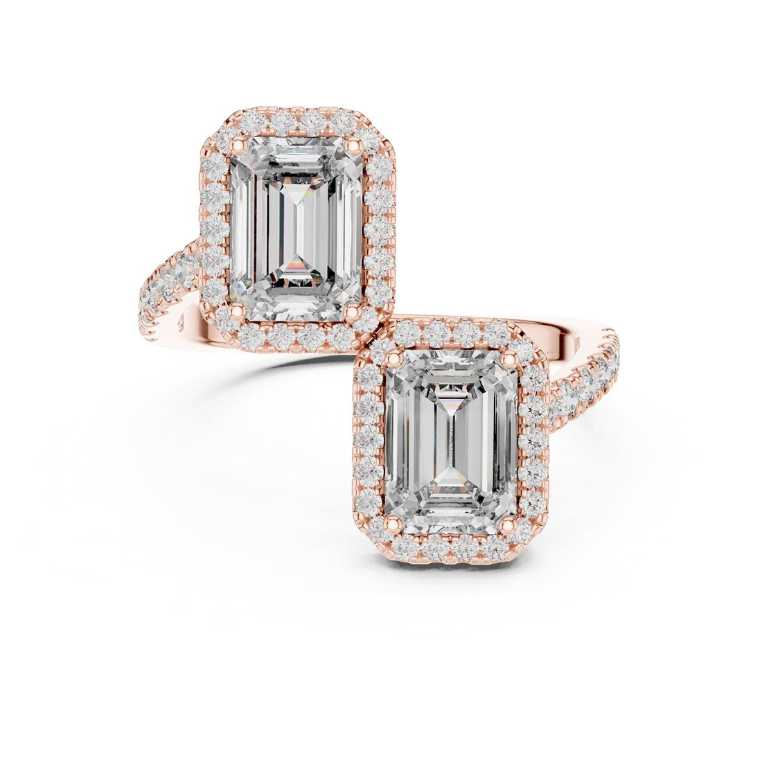 Bypass Ring - Emerald | 9#10008L_15 - Rose Gold