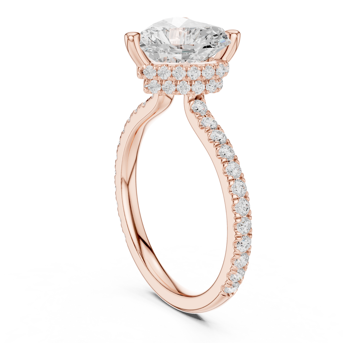 DDLR-171-HR - Solitaire Heart Ring - White Gold