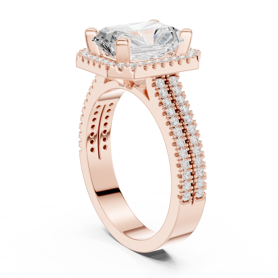 DDLR-341 RA - Halo Radiant Ring - White Gold