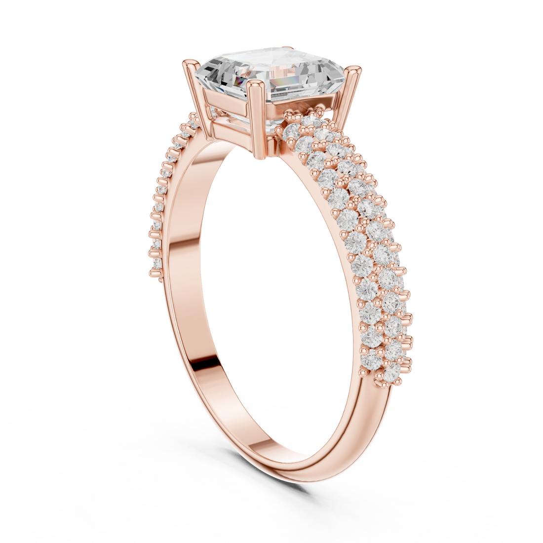 DDLR-1107 - Solitaire Asscher Ring - White Gold