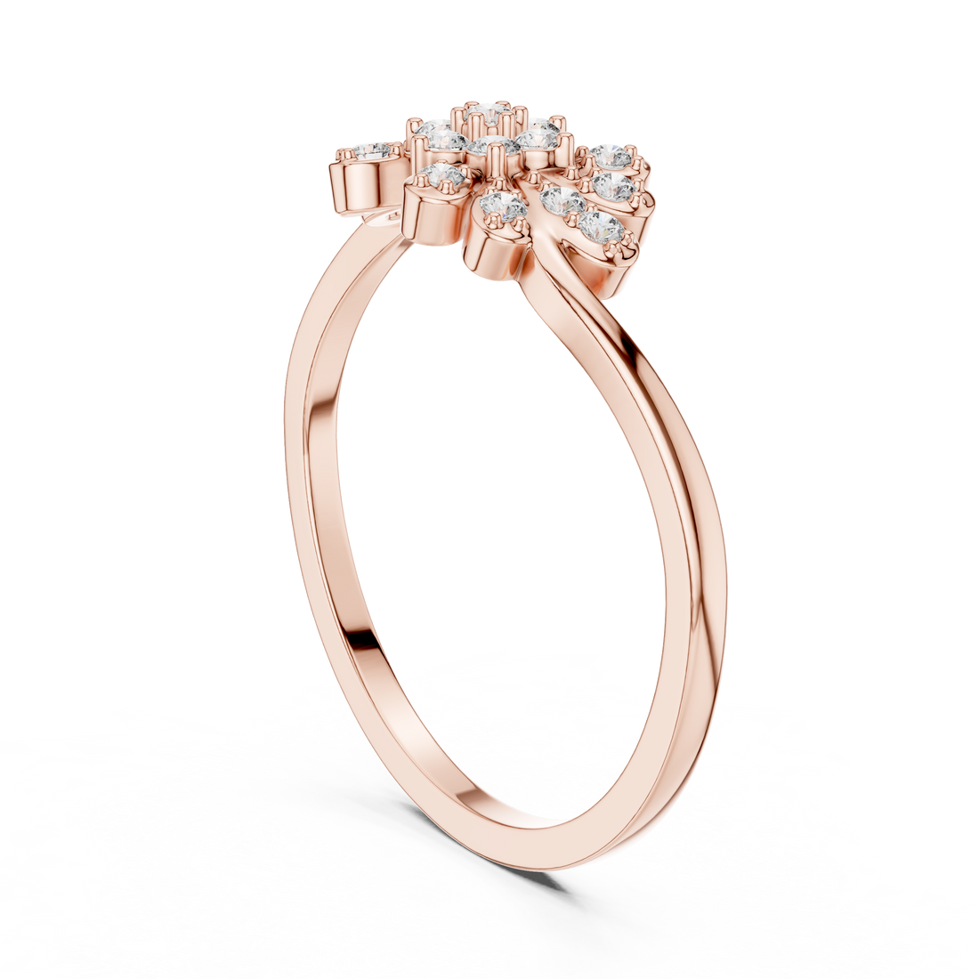 DR-6299 - Fashion Round Ring - White Gold