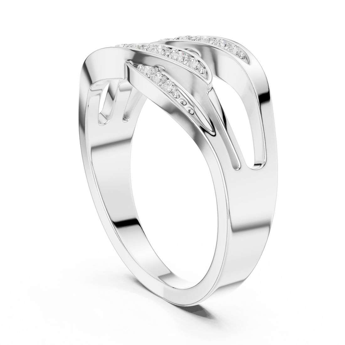SBWR(49) - Fashion Round Ring - White Gold