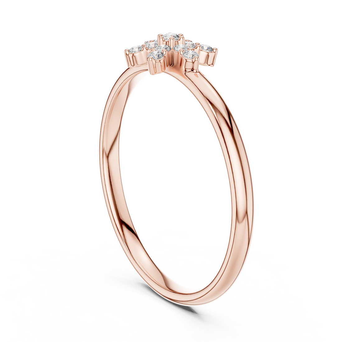1 (366) - Fashion Round Ring - White Gold