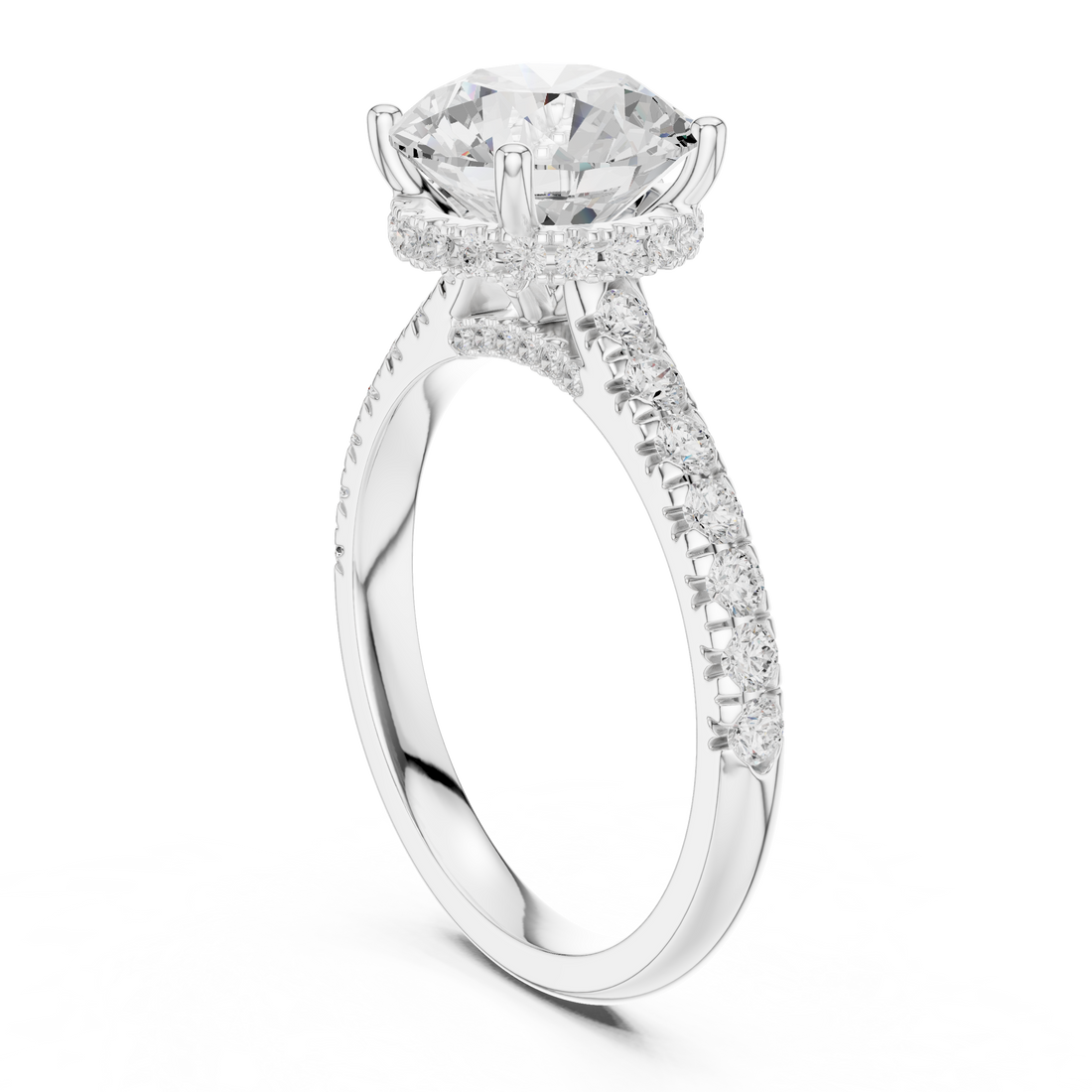 DDLR-258-RD - Solitaire Round Ring - White Gold