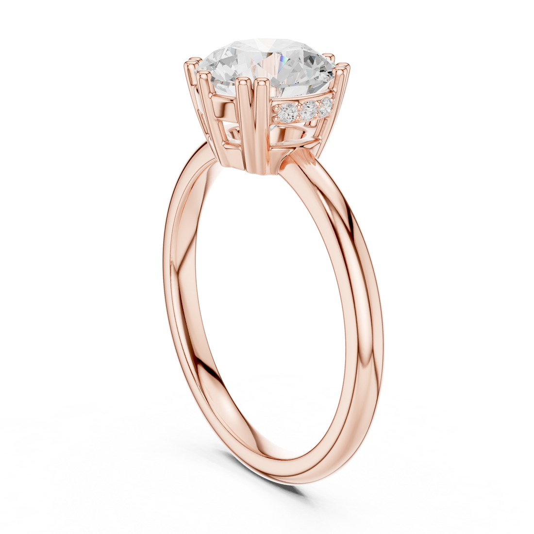DDLR-931 - Solitaire Round Ring - White Gold