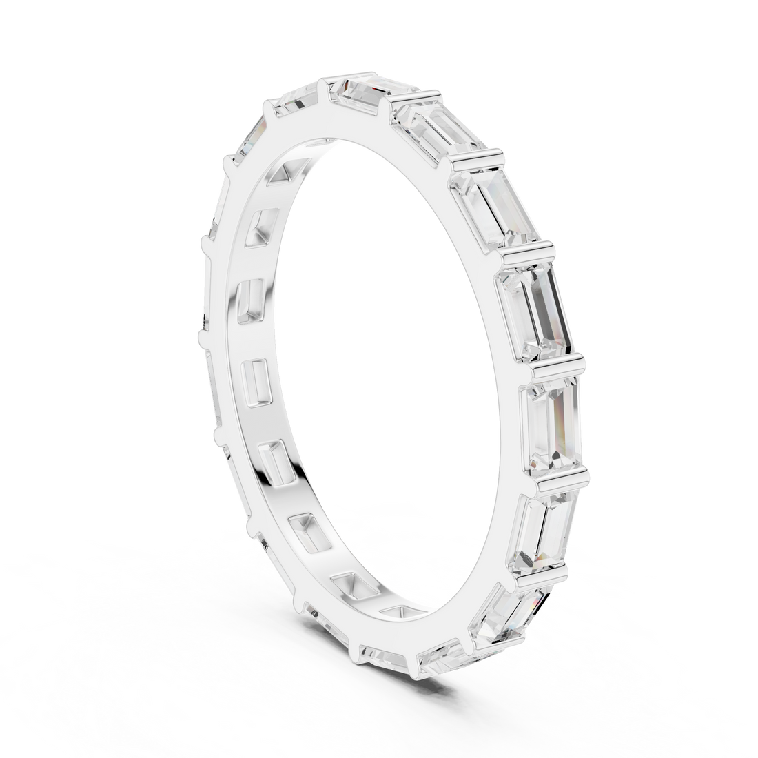 DDLR-1119 - Eternity Emerald Ring - White Gold