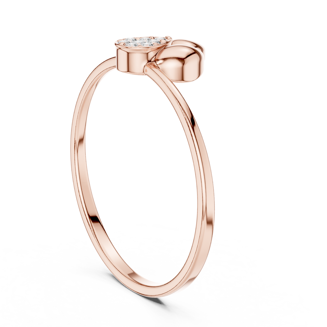 1 (170) - Fashion Round Ring - White Gold