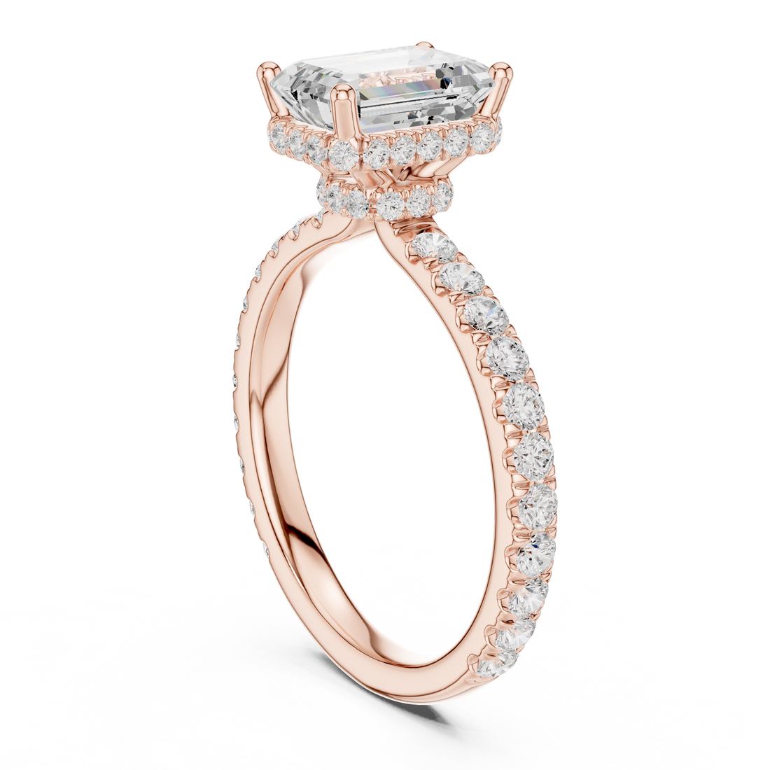 DDLR-165 -EM - Halo Emerald Ring - White Gold