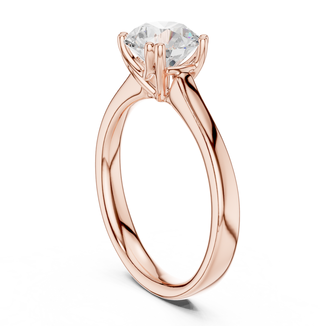 DDLR-639 - Solitaire Round Ring - White Gold