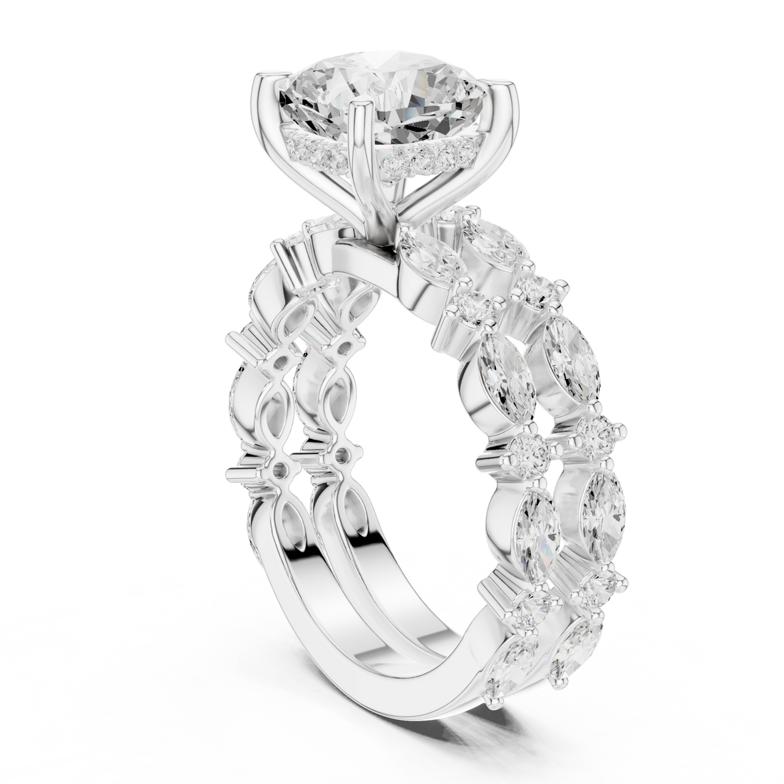 DDLR-951 - Solitaire Cushion Ring - White Gold