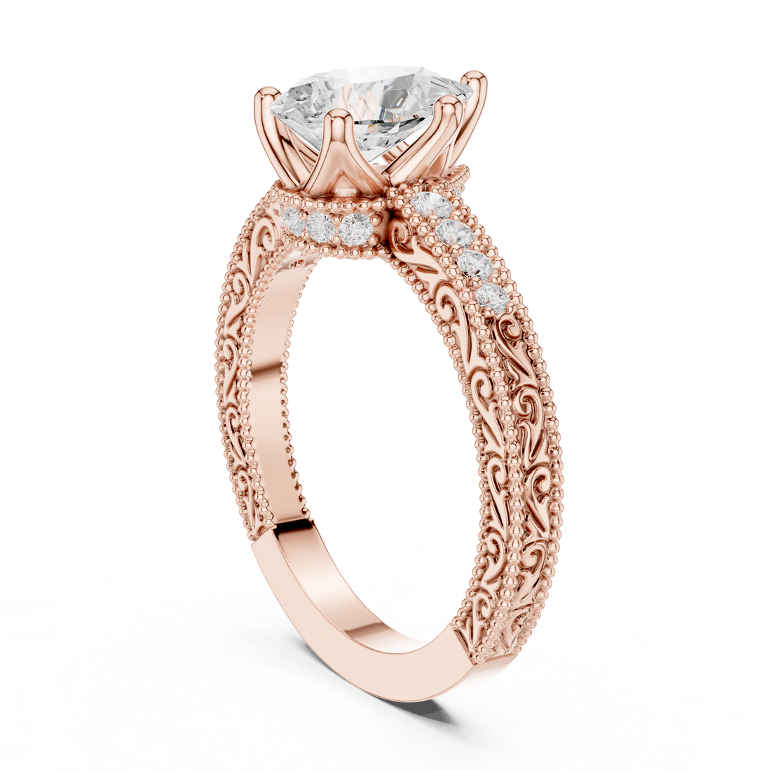 DDLR-979 - Vintage Pear Ring - White Gold