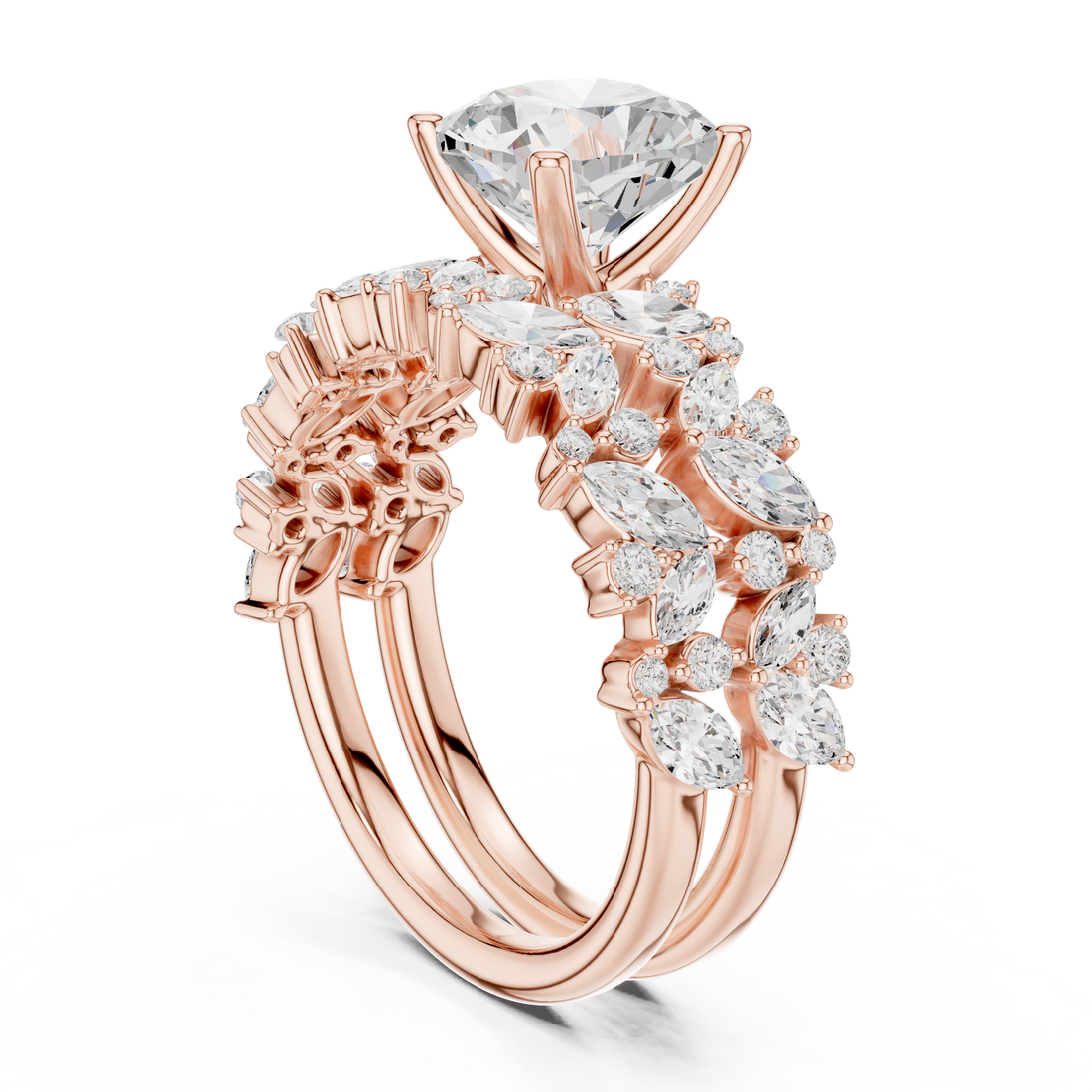 DDLR-443-CU - Fashion Cushion Ring - White Gold