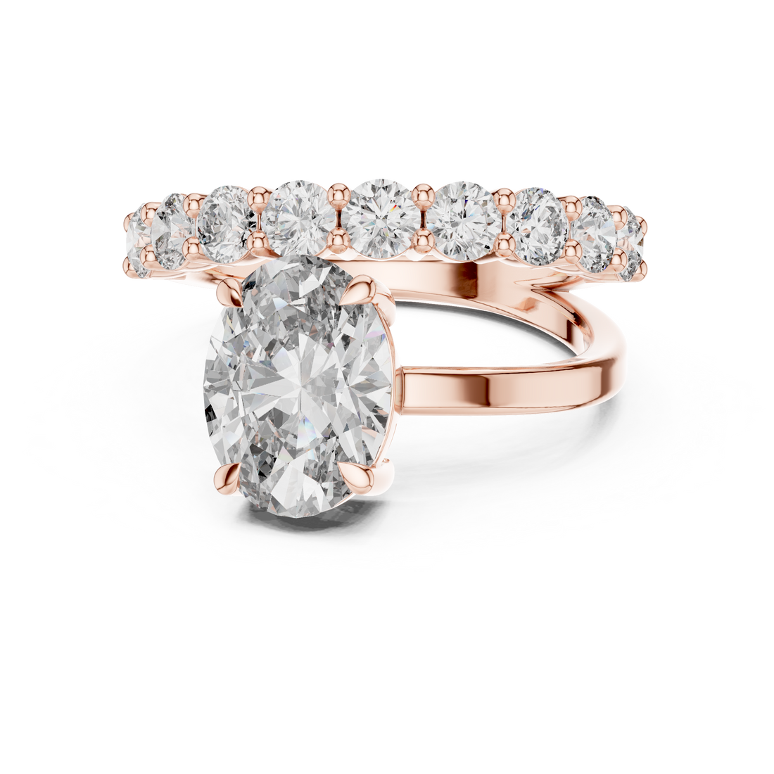 Bypass Ring - Oval | 9#10015L_27 - Rose Gold
