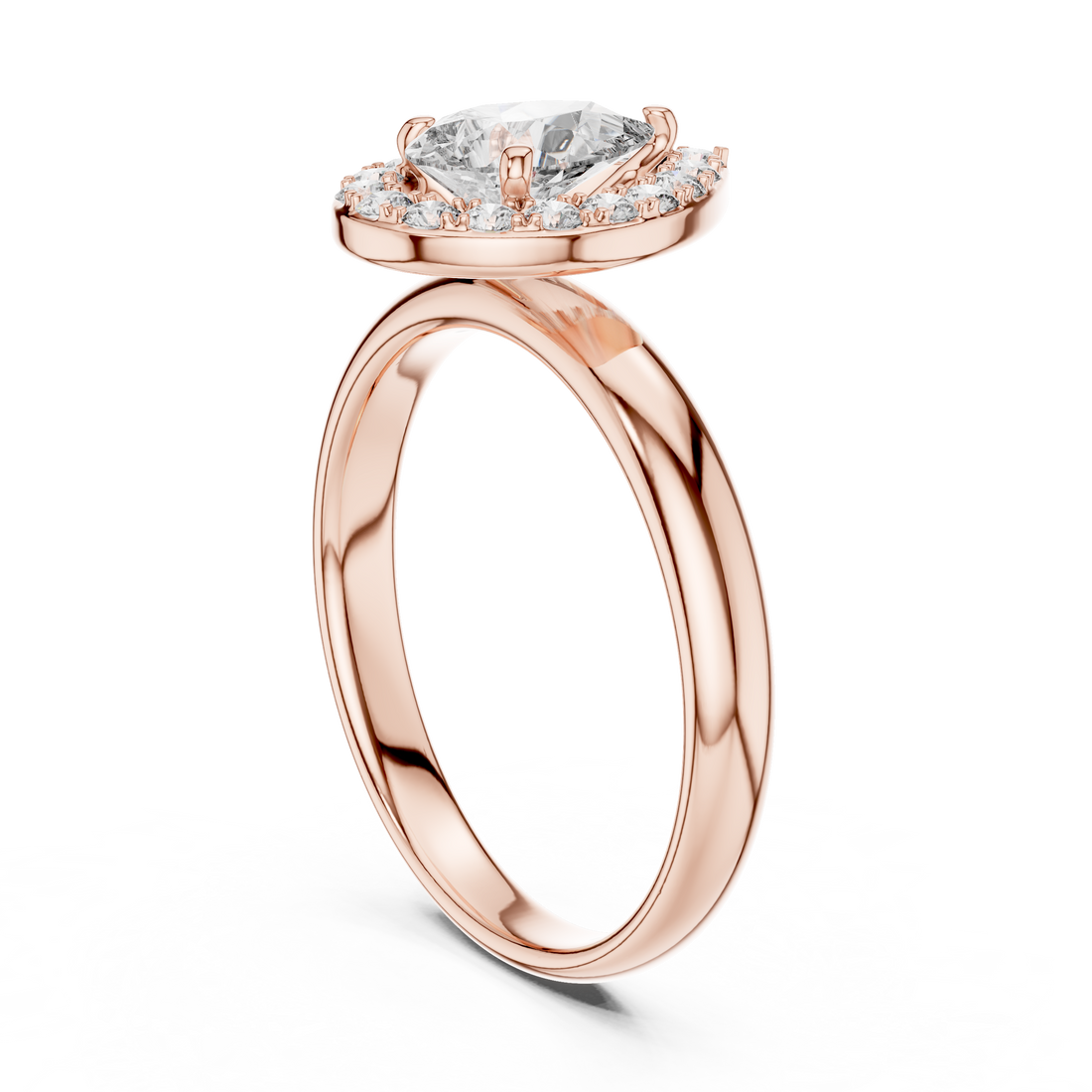 LR-0174 - Halo Mixed Ring - White Gold