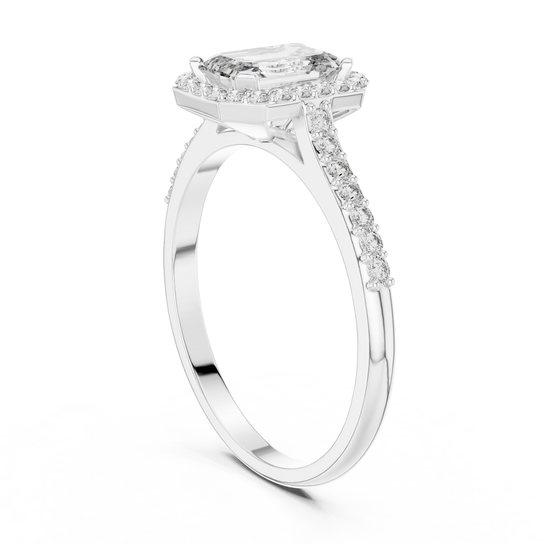 00001L (45) - Fashion Emerald Ring - White Gold