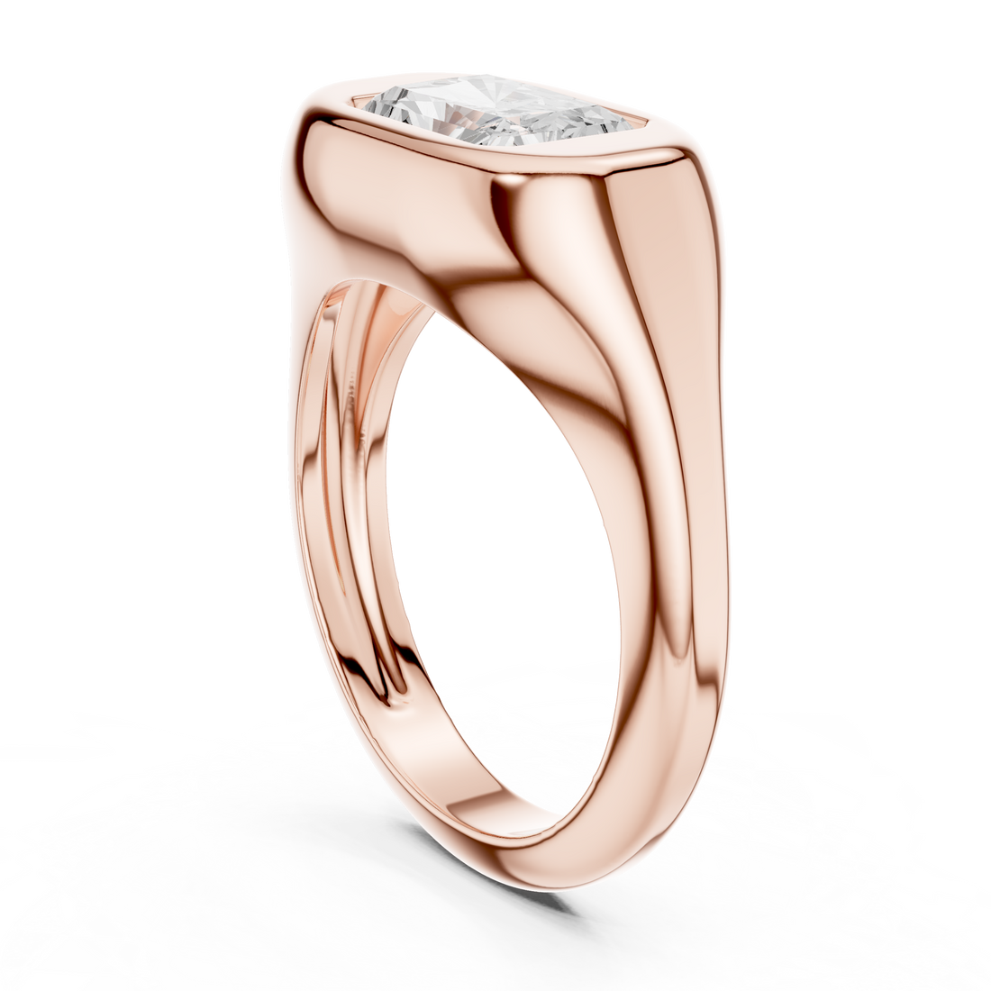 DDLR-093-RA - Solitaire Radiant Ring - White Gold