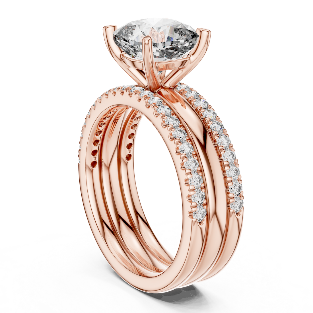 1053 - Solitaire Cushion Ring - White Gold