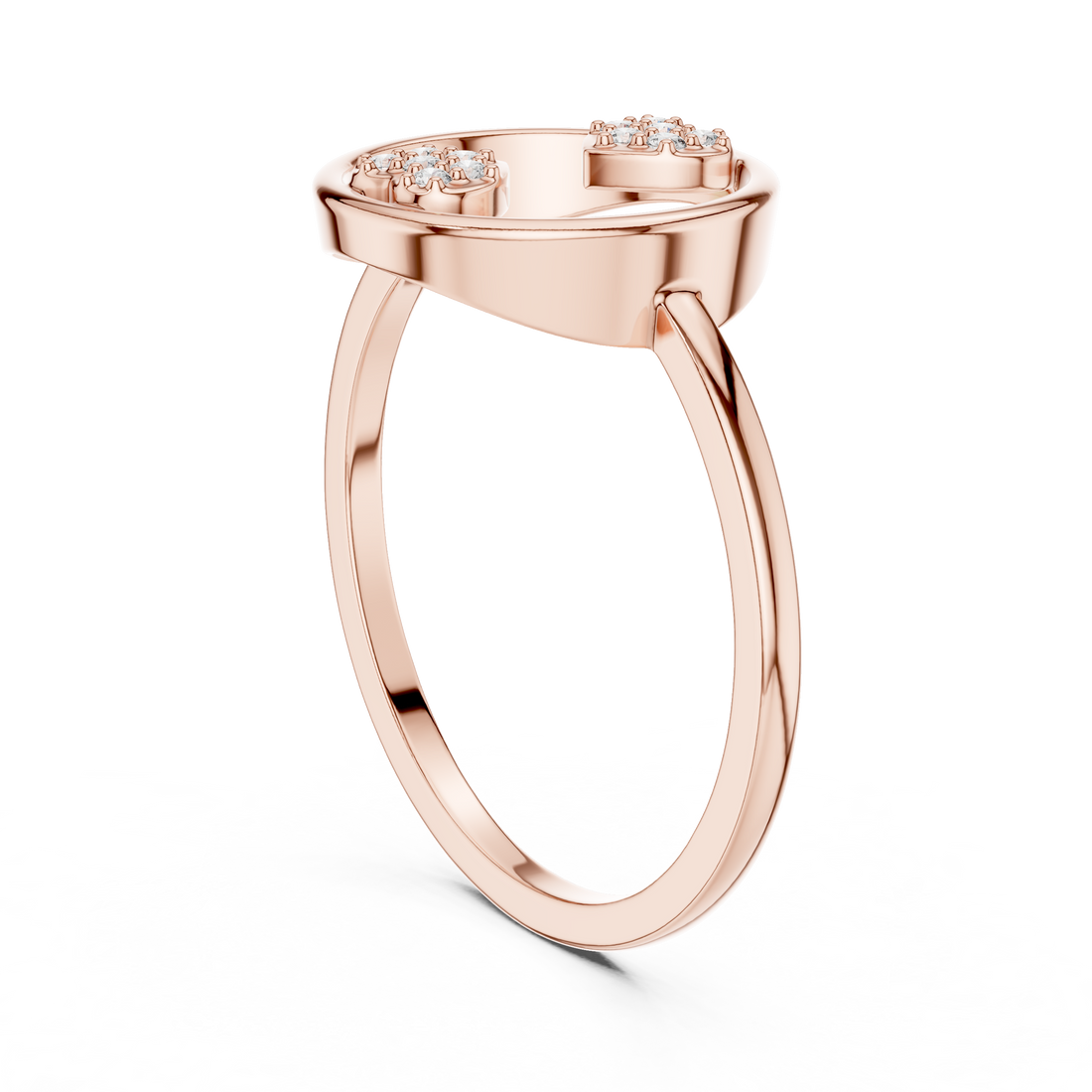DR-6312 - Fashion Round Ring - White Gold