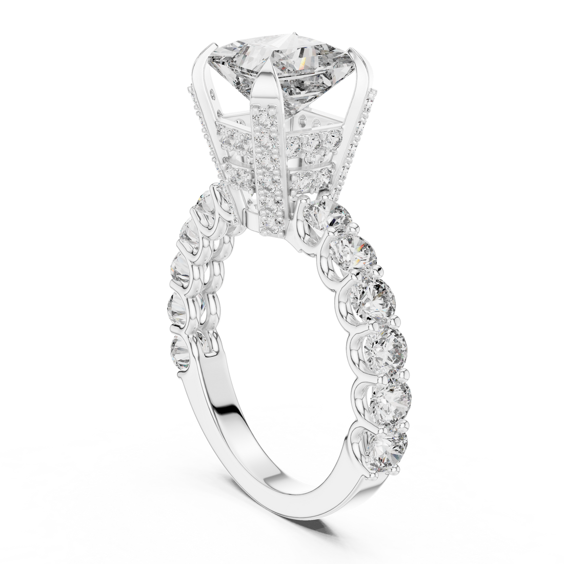 LR-0057 - Solitaire Princess Ring - White Gold