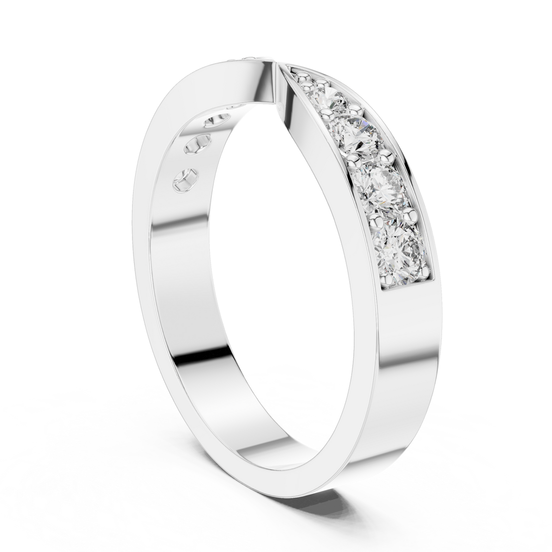 AOMLR105131 - Eternity Round Ring - White Gold