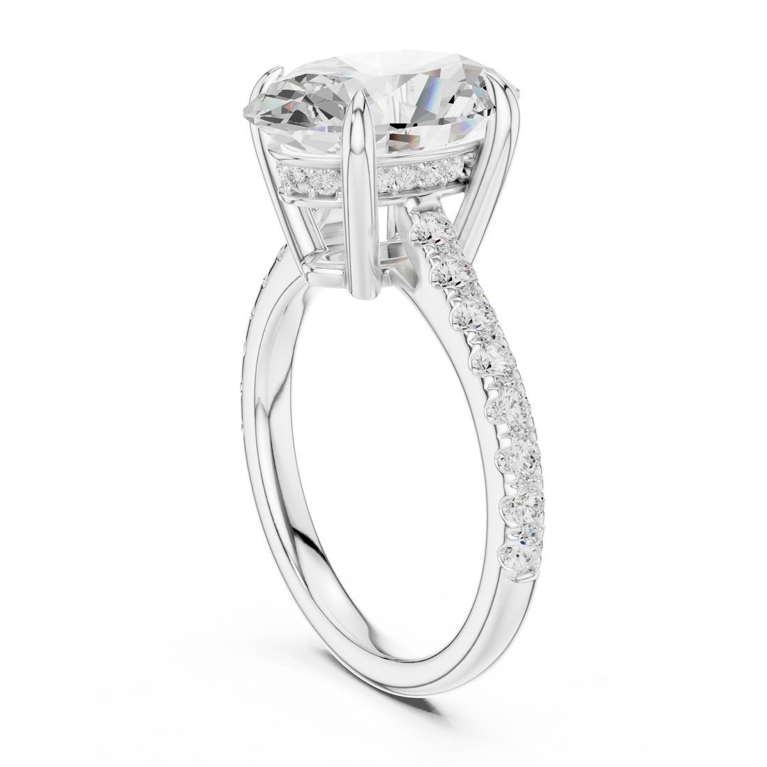 DDLR-1027 - Solitaire Oval Ring - White Gold