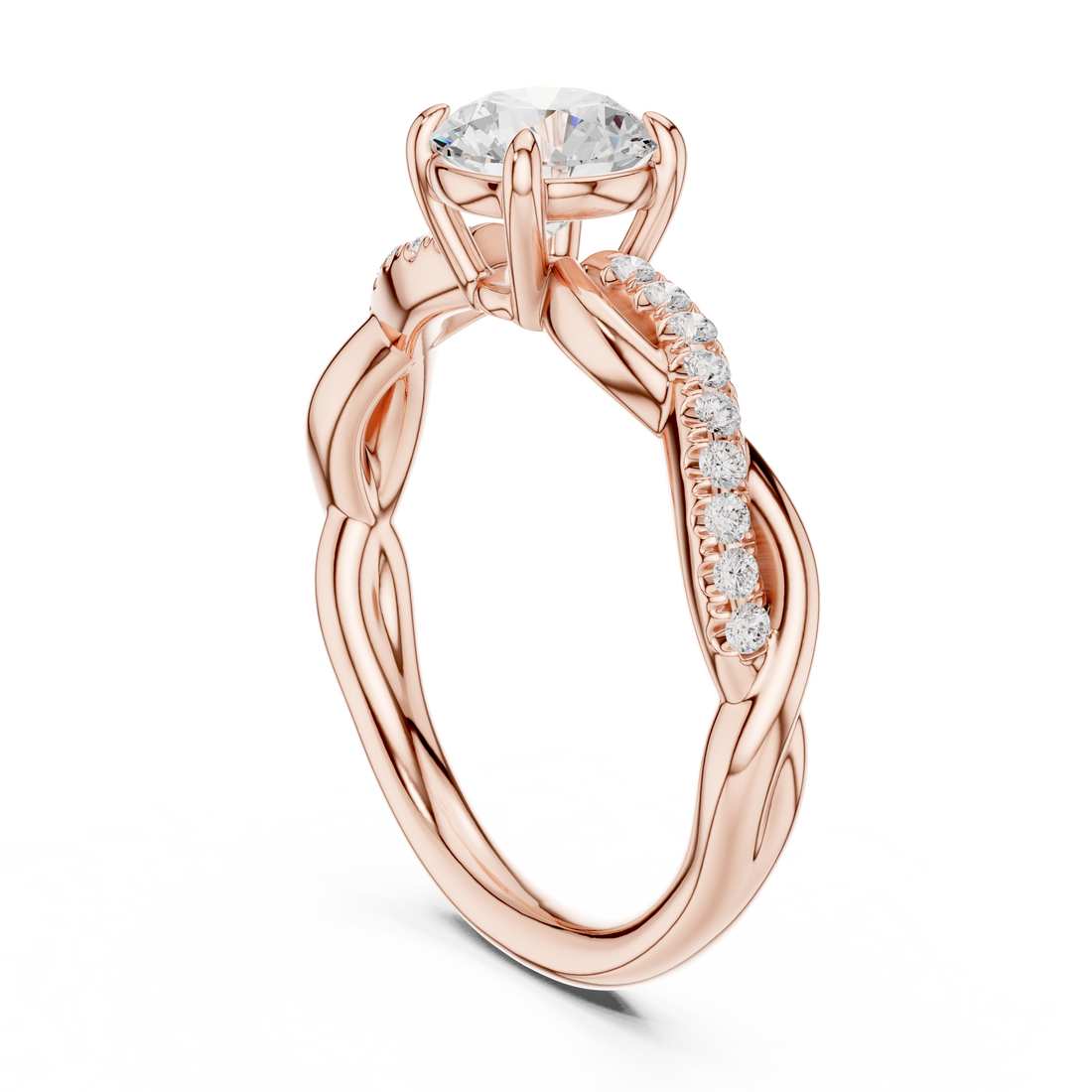 DDLR-641 - Solitaire Round Ring - White Gold