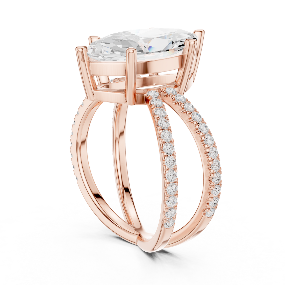 25 MQ - Split Shank Marquise Ring - White Gold