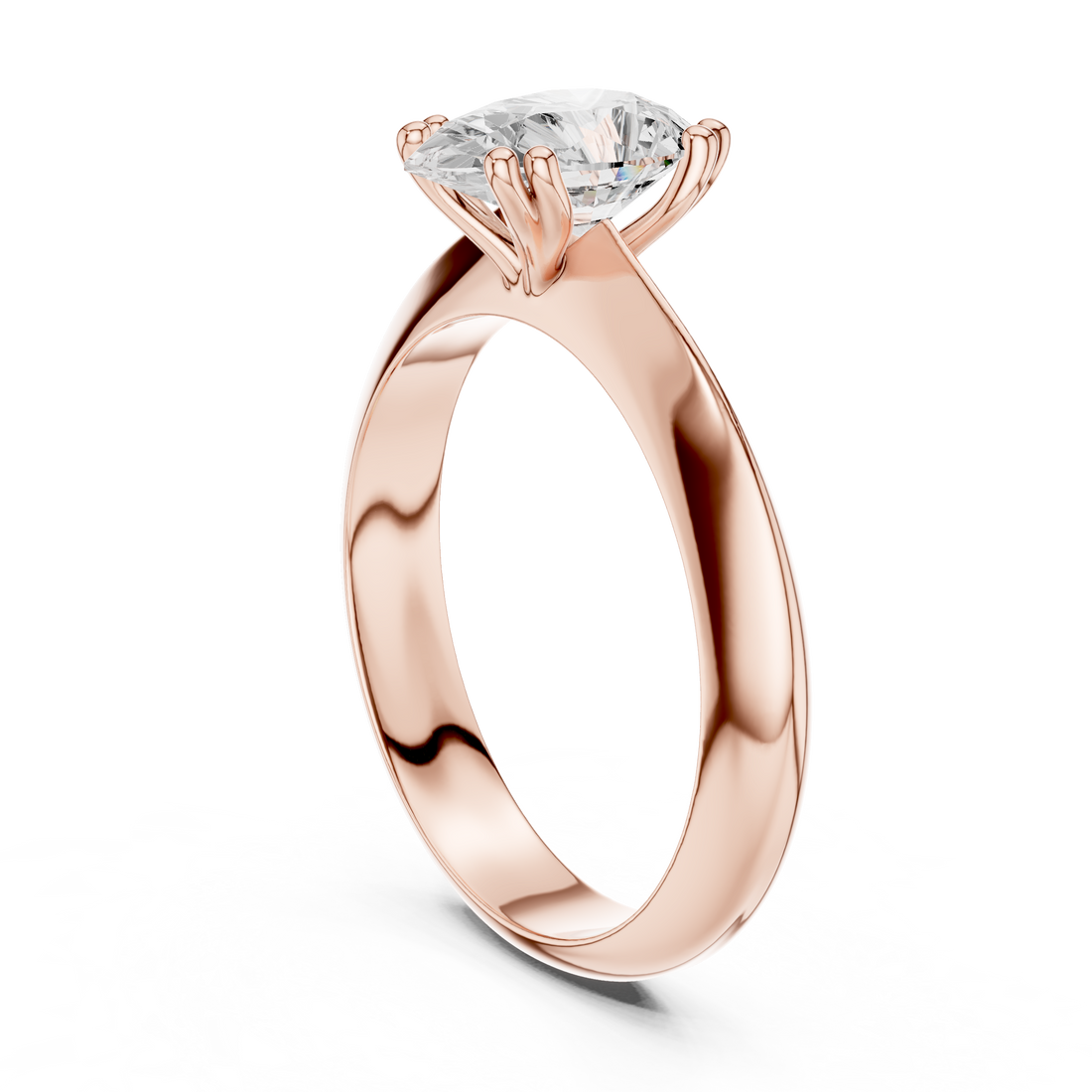DDLR-147-PE - Solitaire Pear Ring - White Gold