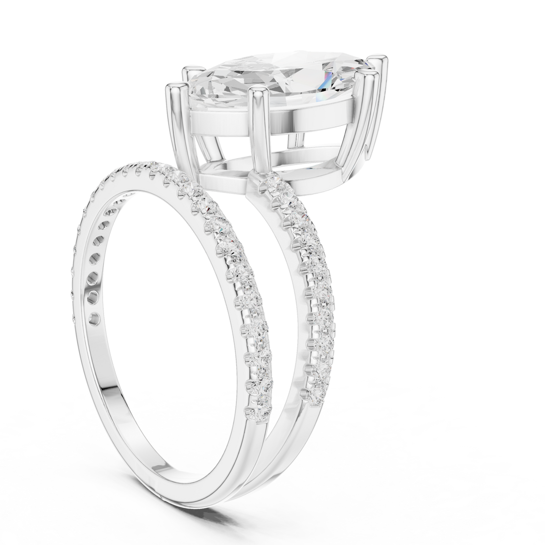 39 MQ - Bypass Marquise Ring - White Gold