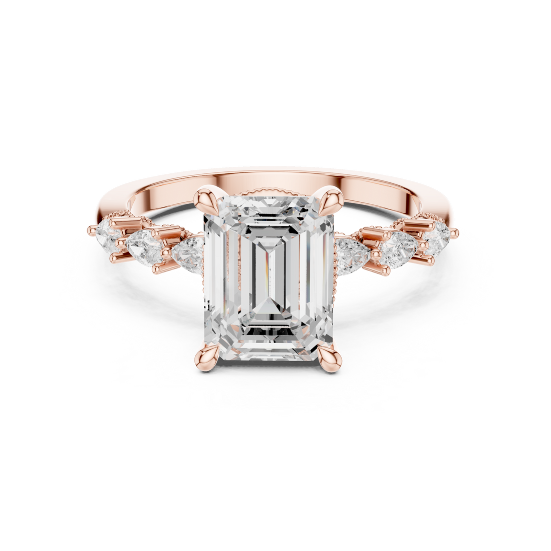 Vintage Ring - Emerald | DDLR-1004 - Rose Gold