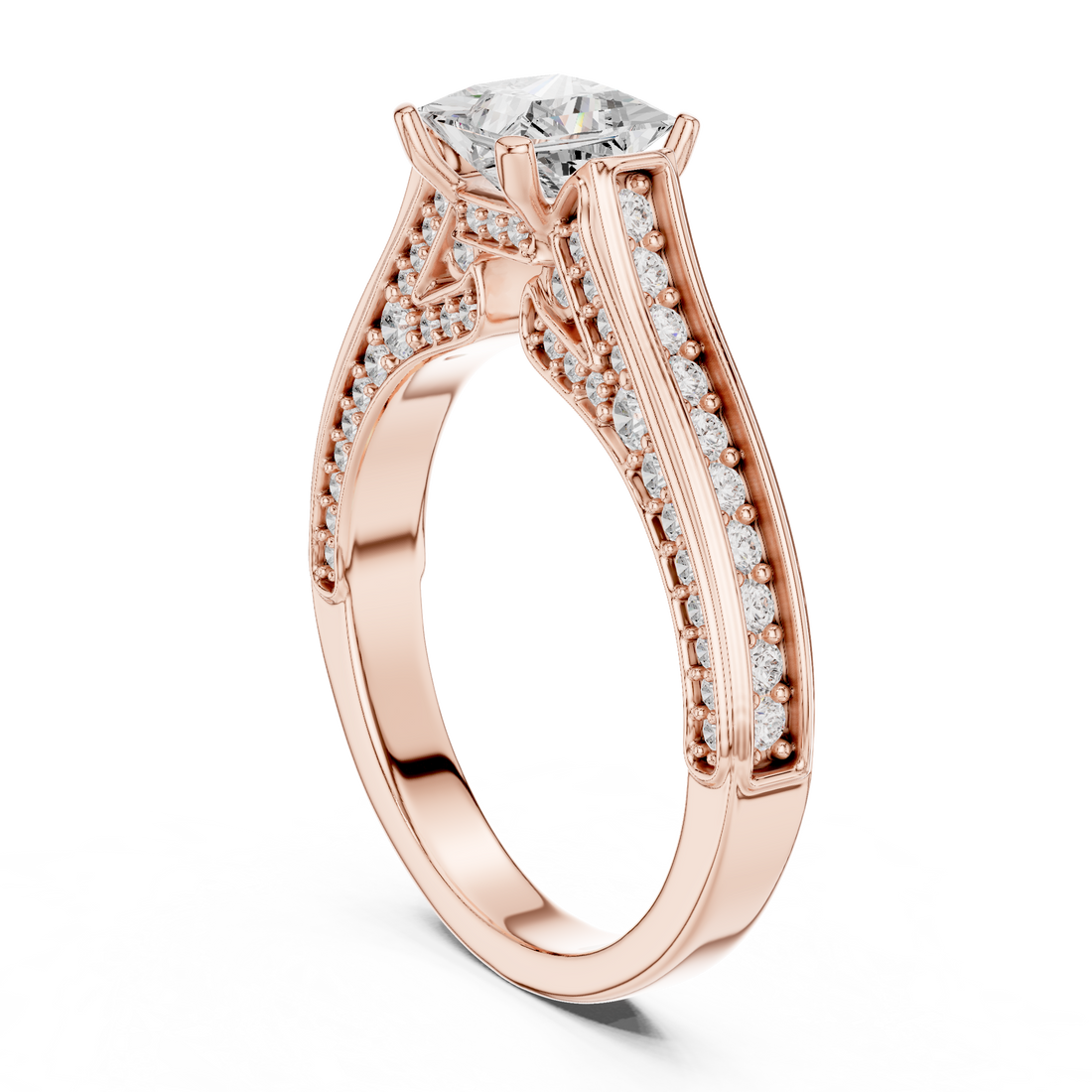 LR-0281 - Solitaire Princess Ring - White Gold