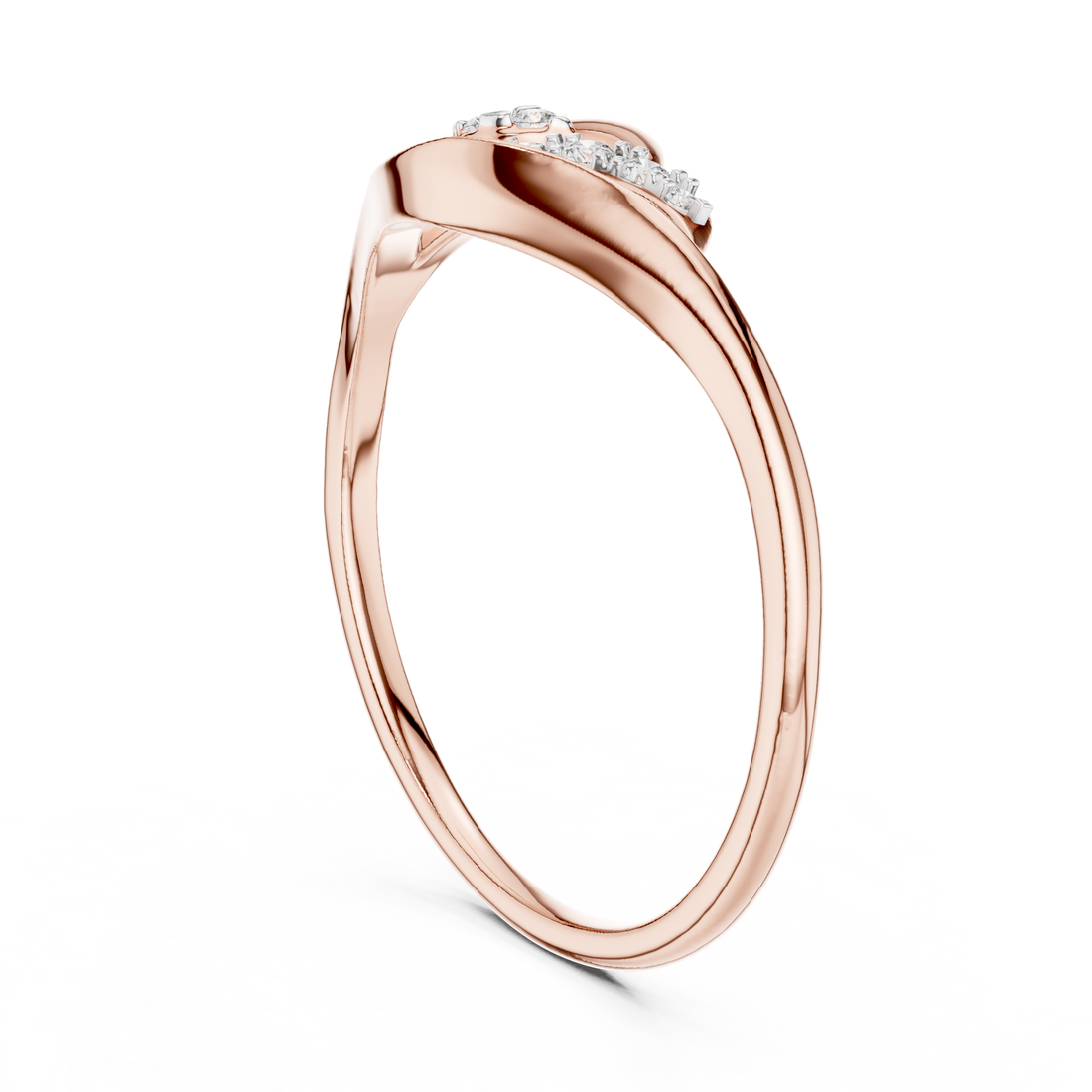 12#10032@L - Fashion Round Ring - White Gold