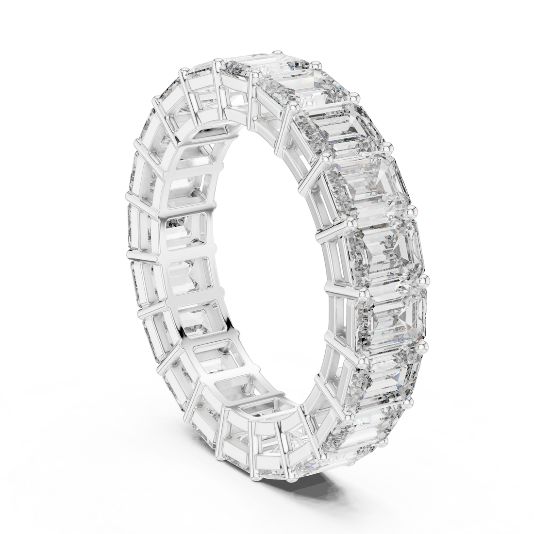 DDLR-207 - Eternity Emerald Ring - White Gold