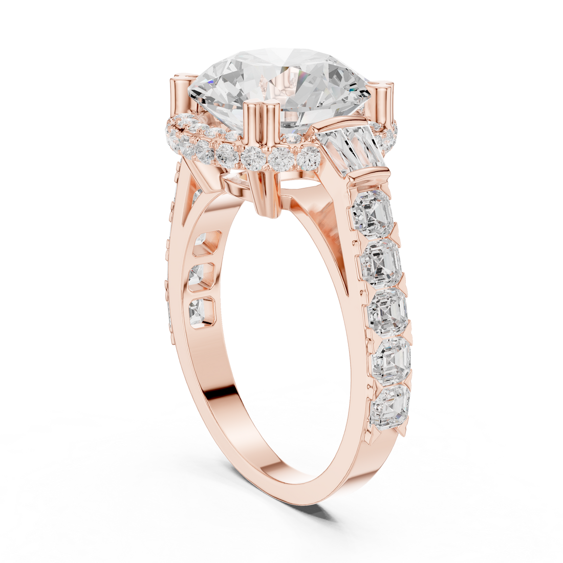 DDLR-354 - Halo Round Ring - White Gold