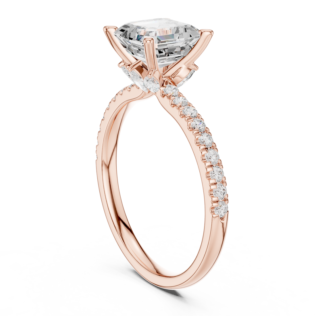 DDLR-256-AC - Solitaire Asscher Ring - White Gold