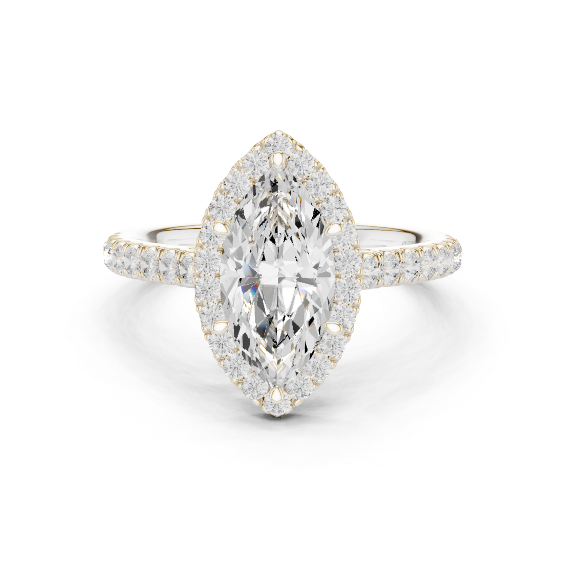 Halo Ring - Marquise | DDLR-118-MQ - White Gold