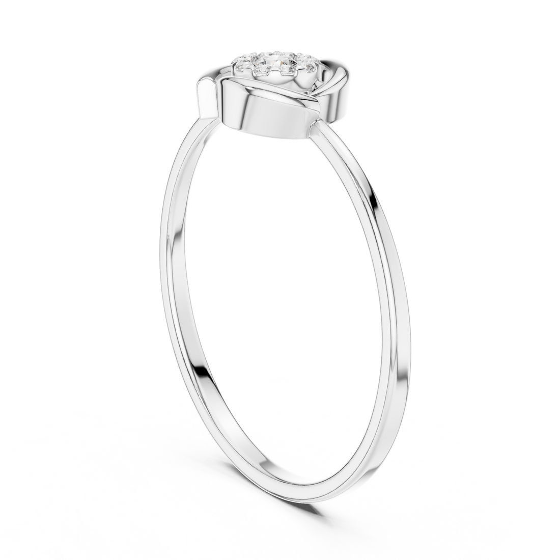 1 (178) - Halo Round Ring - White Gold